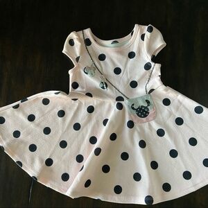 Disney Minnie Mouse Retro Pink Polka Dot Sleeveless Dress 18M